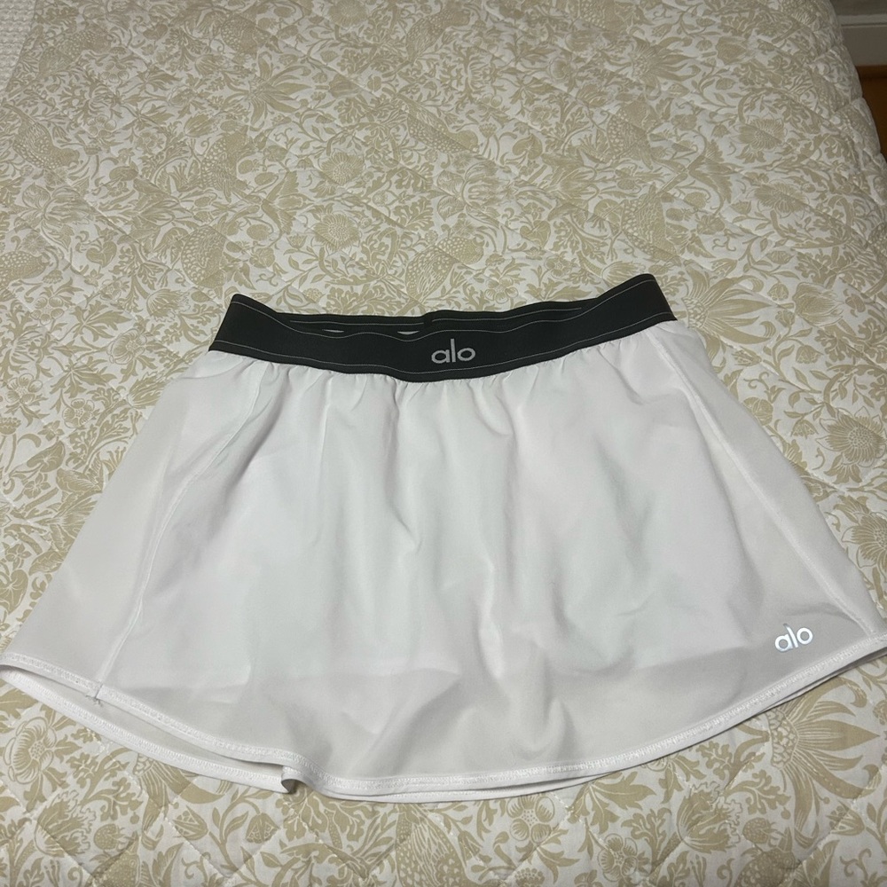 ALO Yoga White Match Point Tennis Skirt